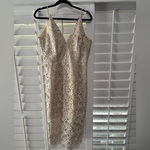 Dress the Population Elegant Cream Lace Dress size Large L